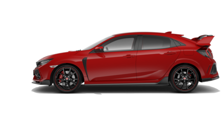 Pohľad na bočnú stranu vozidla Honda Civic Type R.