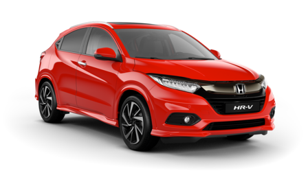 Predný trojštvrťový pohľad na model Honda HR-V.