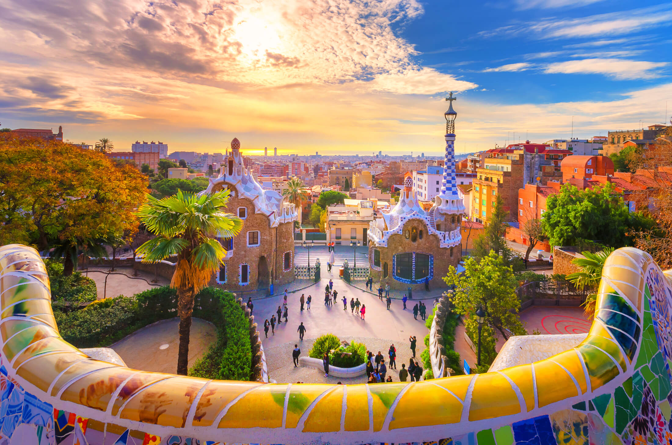 Gaudího park Guell v Barcelone, Španielsko