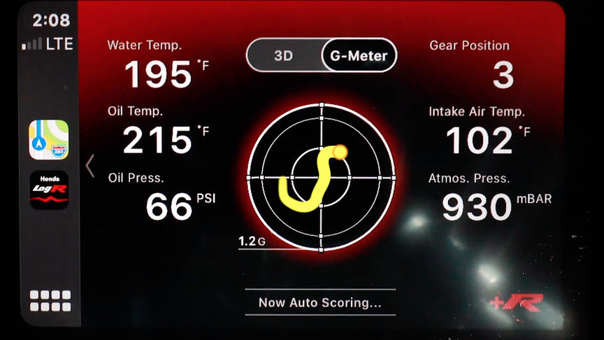 Predný trojštvrťový pohľad na model Honda Civic Type R GT na trati
