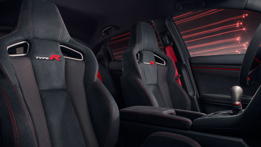 Detailný záber na interiér modelu Honda Civic Type R GT 