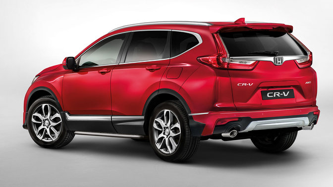 Bočný pohľad zozadu na model Honda CR-V.
