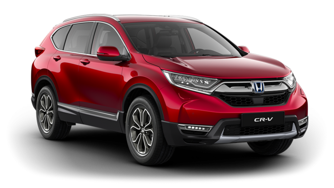 Predný trojštvrťový pohľad na model Honda CR-V.