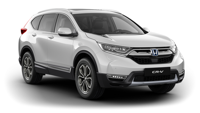 Predný trojštvrťový pohľad na model Honda CR-V.