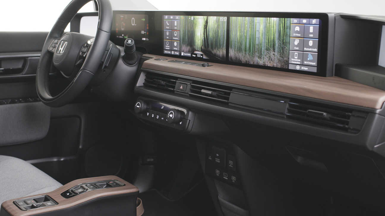 Close up of Honda e interior screen.