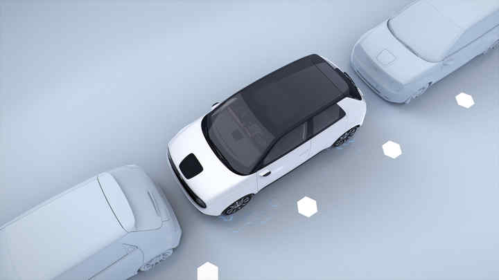 Still from Honda video to show Parking Pilot and Side-Camera Mirror System.