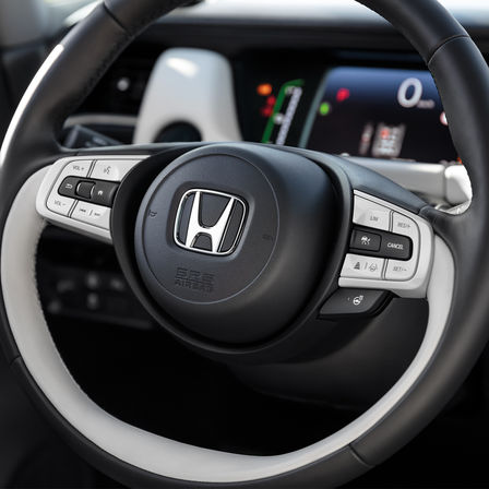 Detailný záber na volant vozidla Honda Jazz