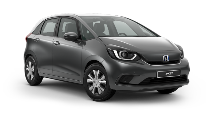 Trojštvrťový záber spredu na model Honda Jazz