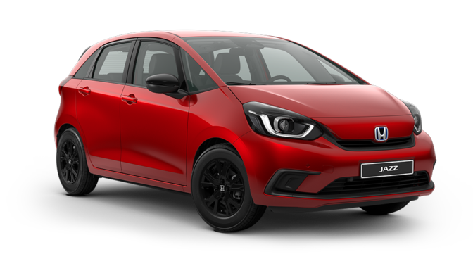 Trojštvrťový záber spredu na model Honda Jazz