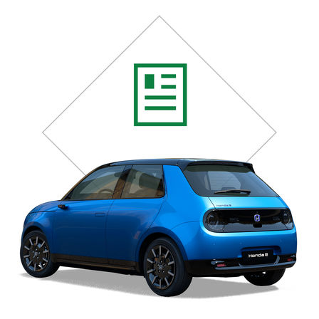 Detailný záber na vozidlo Honda e.