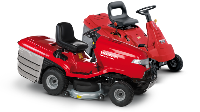 2 traktorov&eacute; kosačky, zboku.