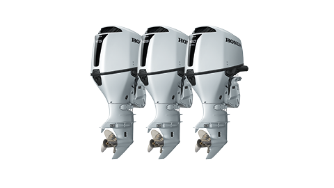 BF115, BF135 a BF150, predný trojštvrťový pohľad na motory.