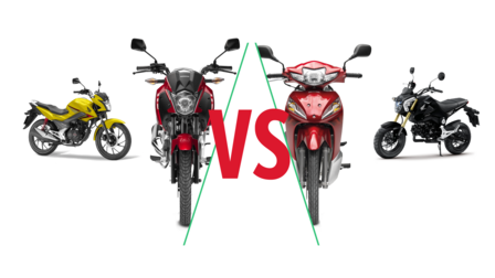 Kombinácia motocyklov Honda 125cc.