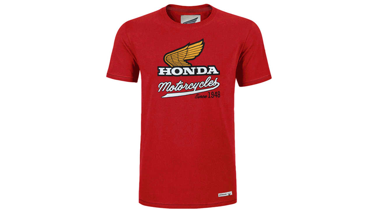 Červené klasické tričko Honda. 