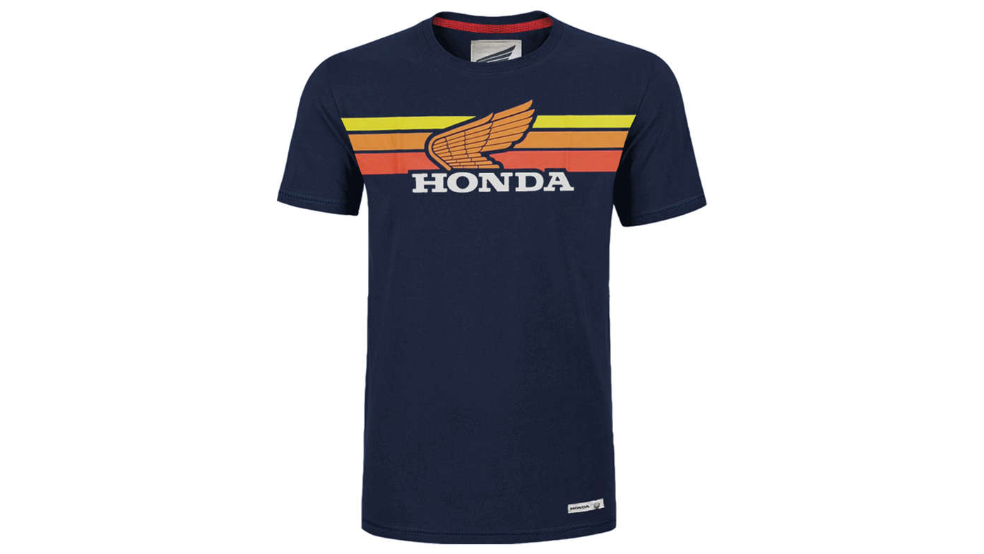 Klasické námornícke tričko Honda s motívom západu slnka.