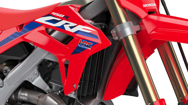 Nové grafické prvky a logo HRC modelu Honda CRF450R.