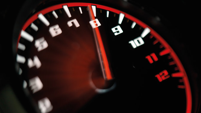 Close-up image of VFR1200F speedometer.