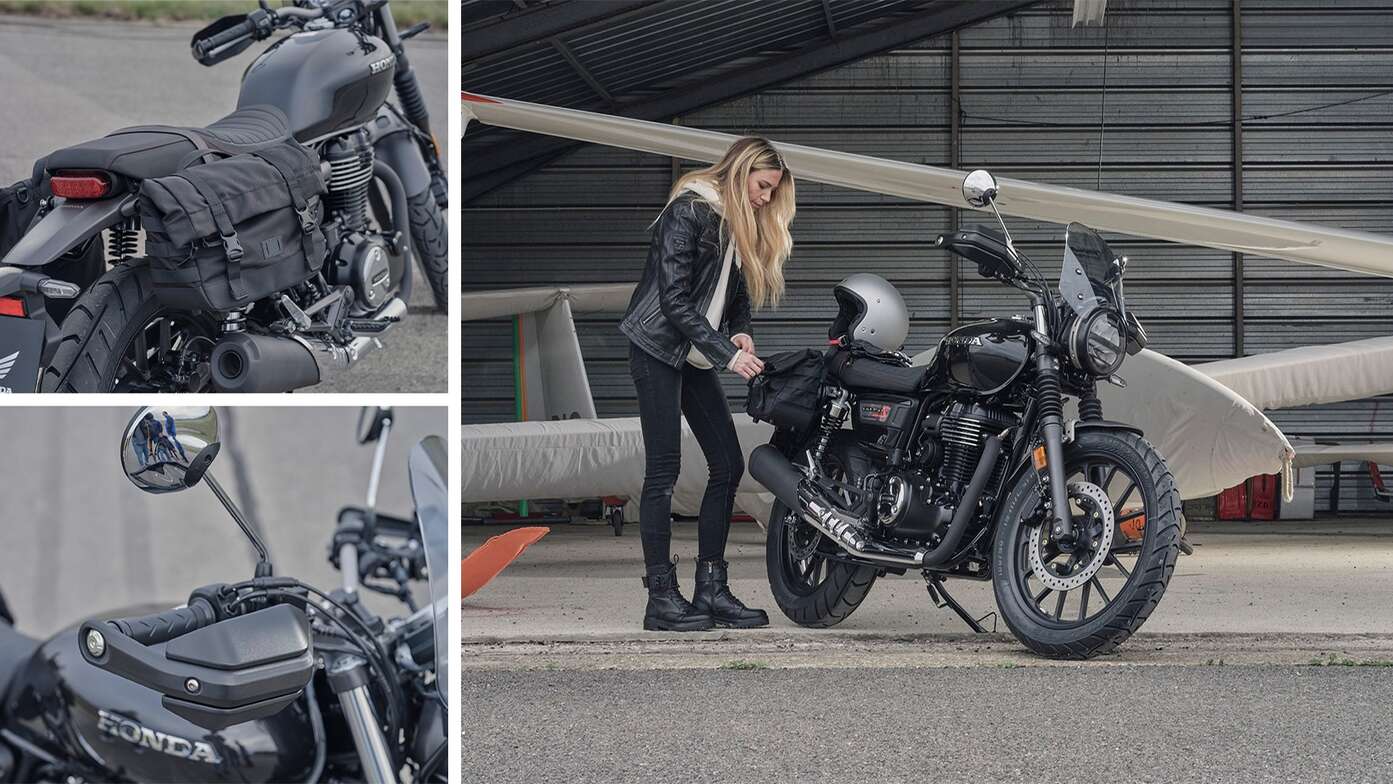 GB350s s príslušenstvom na cestovanie